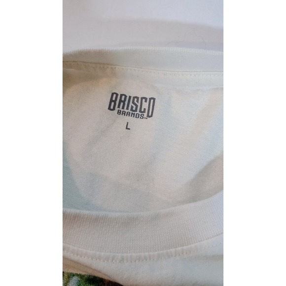 BRISCO BRANDS Mens Large Graphic T Shirt Floral Print White Short Sleeve Tee - Picture 4 of 9